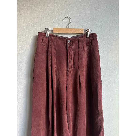 FREE PEOPLE Dwell On Dreams High Waisted Pleated Wide Leg Pants Size 6 - Picture 3 of 9